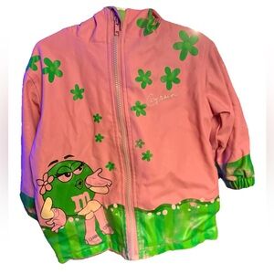 Pink and Green M&M's Raincoat Jacket